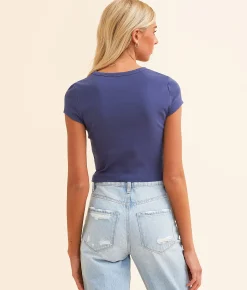 Billabong Ride The Waves Cropped Baby T-Shirt I Sea Indigo Discount