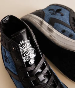 Shoes | Rock Revival Riff Denim Leather Sneaker Blue Denim