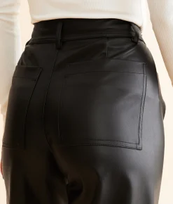 Bottoms | Z Supply Rilynn Faux Leather Straight Pant Black