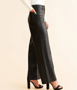 Bottoms | Z Supply Rilynn Faux Leather Straight Pant Black