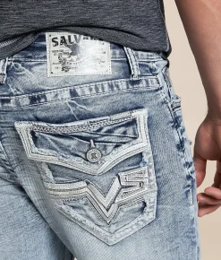 Bottoms | Salvage Riot Taper Stretch Jean Black Hole