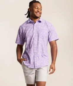 Tops | Departwest Ripstop Athletic Performance Stretch Shirt Purple White