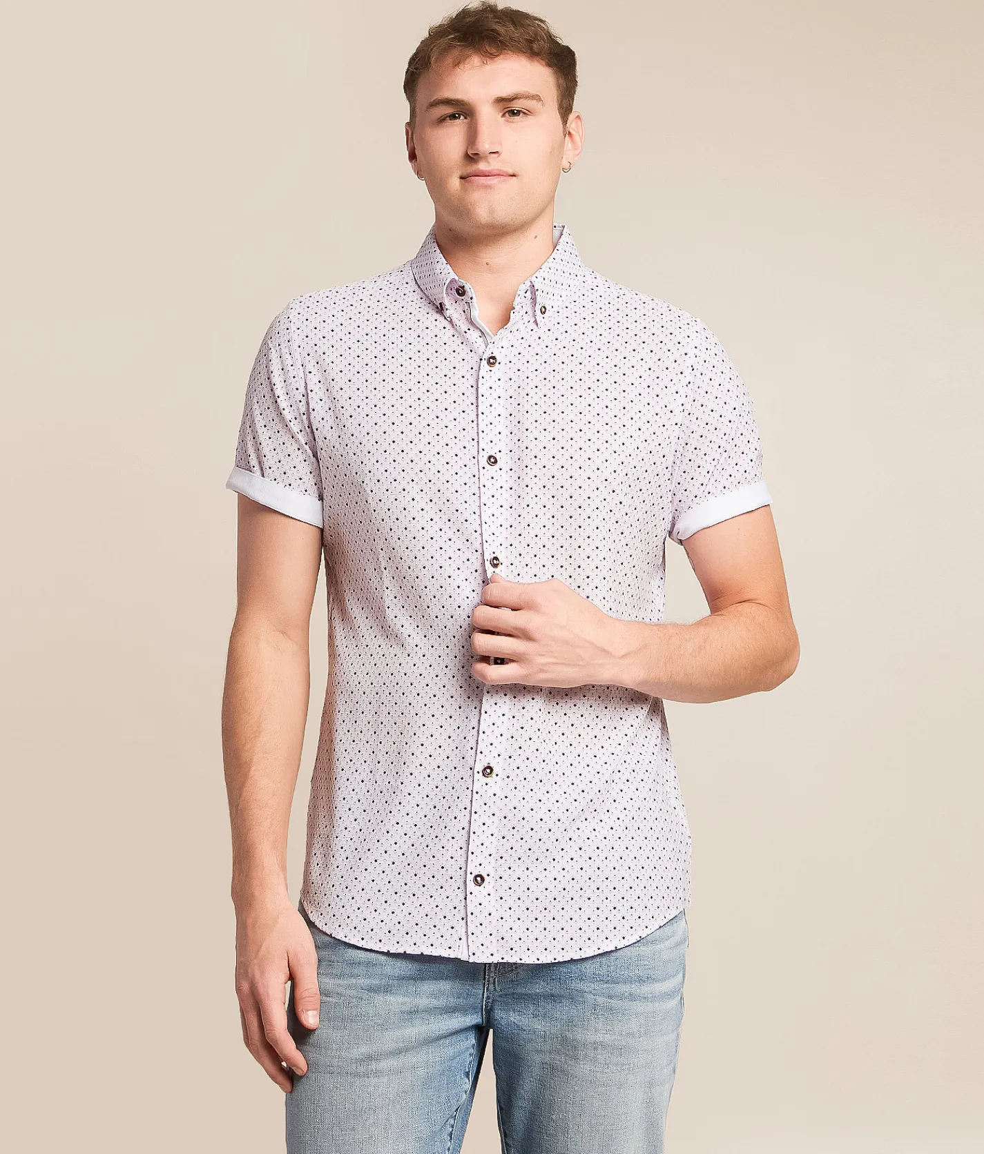J.B. Holt Ripstop Standard Performance Stretch Shirt White Pink Discount