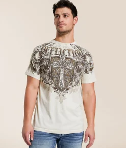 Affliction Rival Chaos T-Shirt Winter White Discount