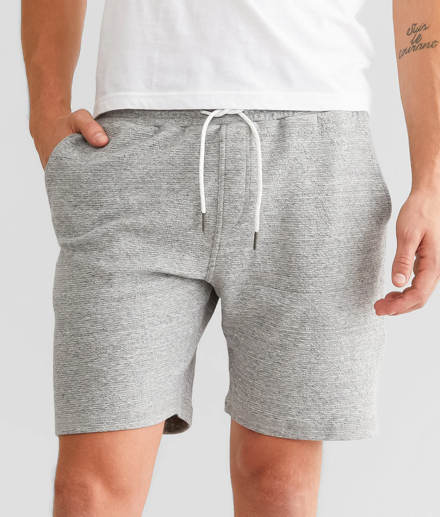 Bottoms|Shorts | BKE River Wash Knit Short Grey Heather