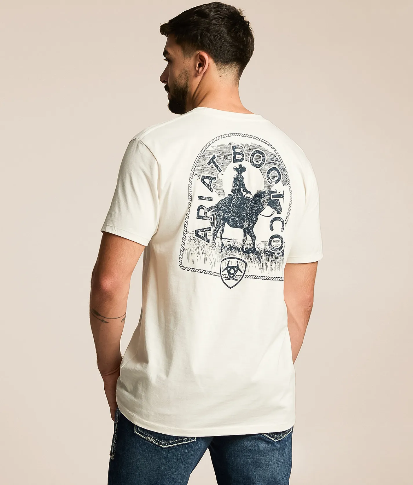 Tops|Graphic T-Shirts | Ariat Road Less Traveled T-Shirt Antique White