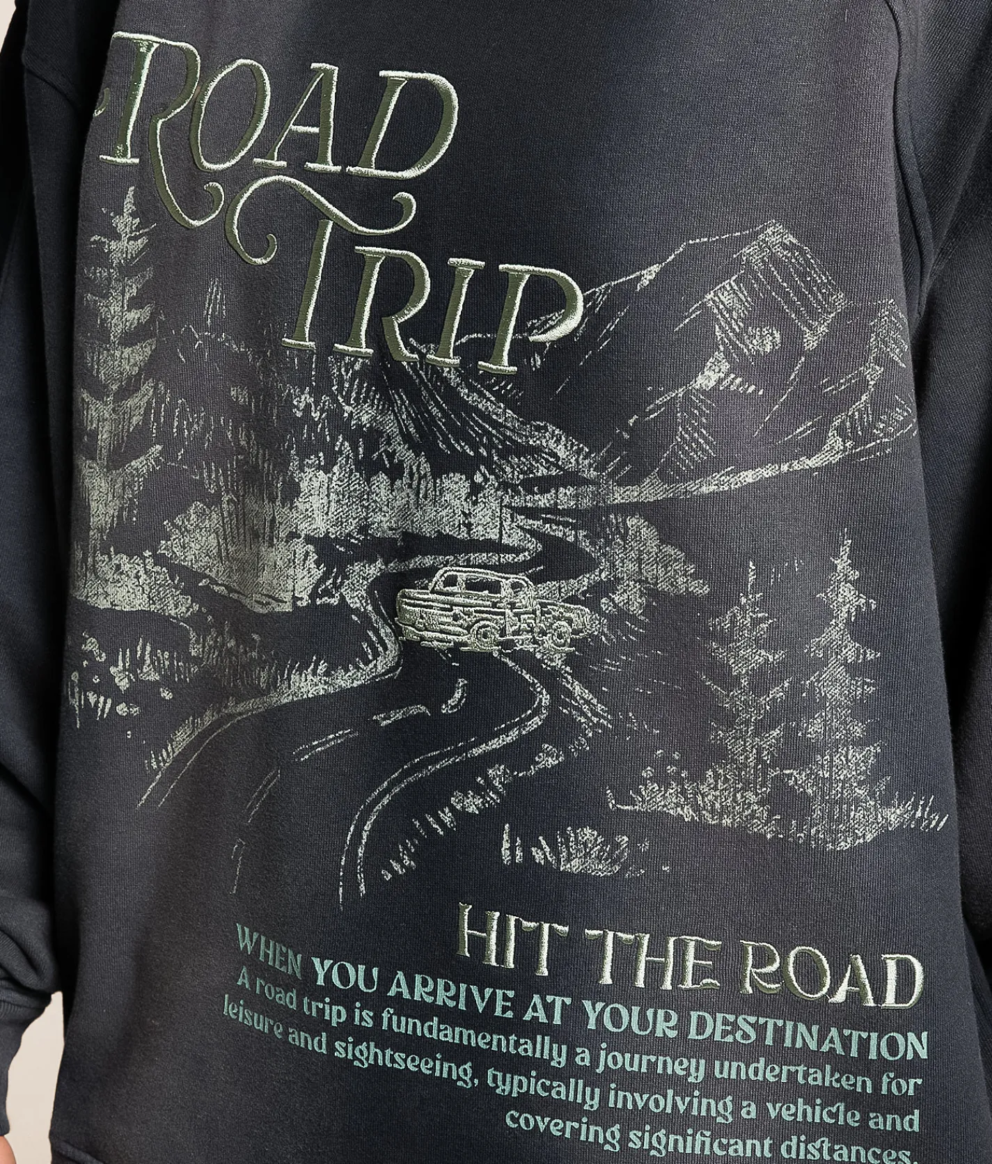 Modish Rebel Road Trip Oversized Pullover Washed Black Clearance