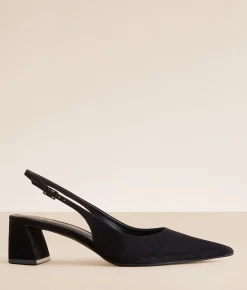 Shoes | Steve Madden Robyn Leather Slingback Shoe Black Nubuck