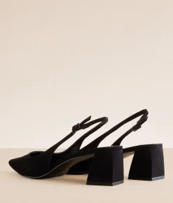 Shoes | Steve Madden Robyn Leather Slingback Shoe Black Nubuck