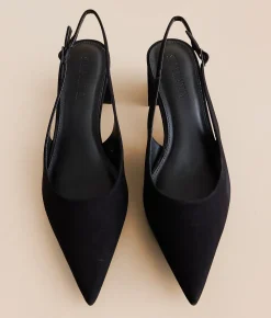 Shoes | Steve Madden Robyn Leather Slingback Shoe Black Nubuck