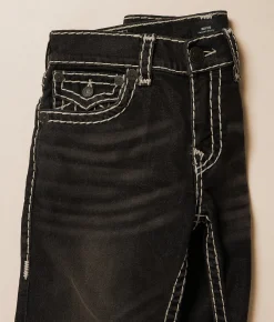 True Religion Rocco Relaxed Skinny Stretch Jean Smog Overdye Black New