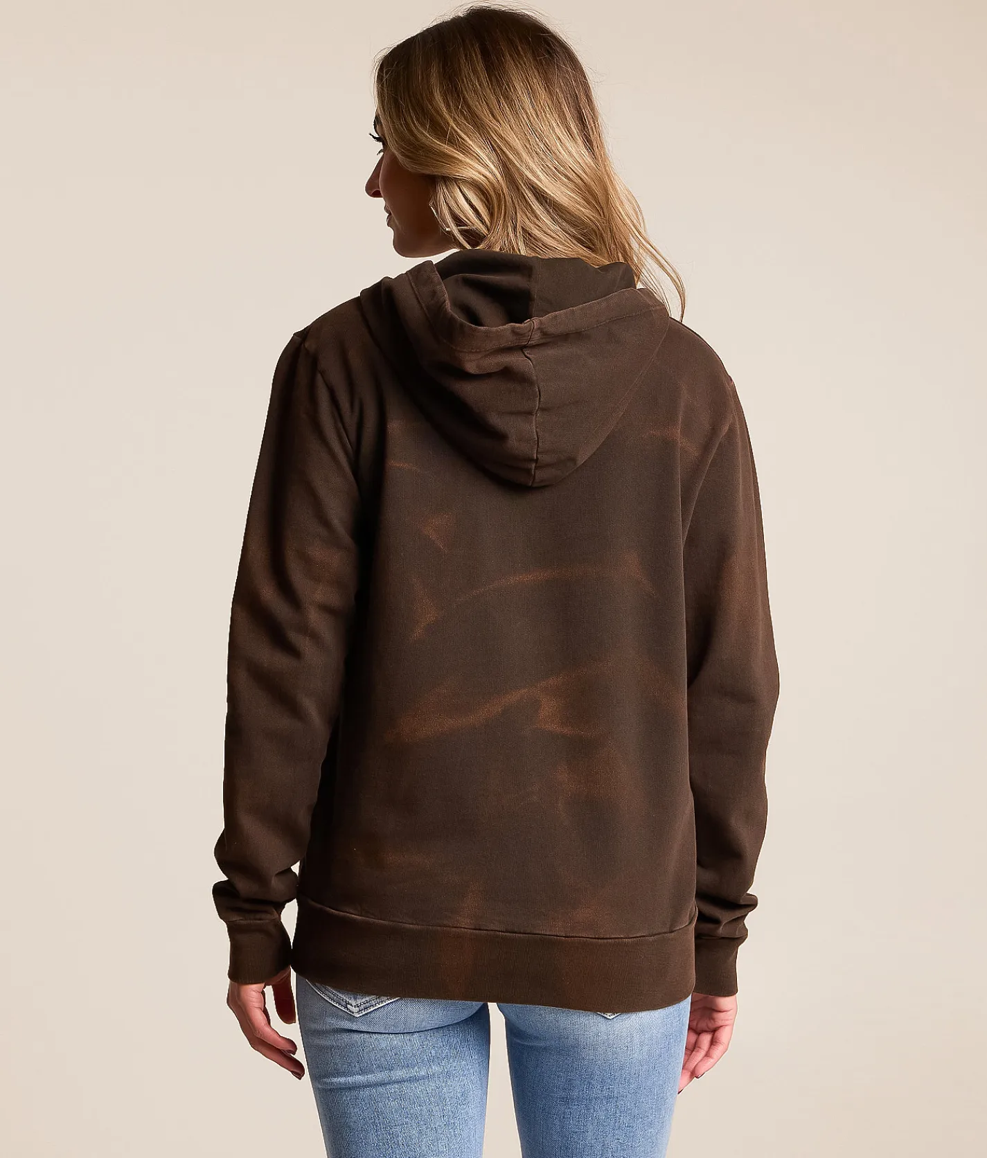 Tops | Affliction Rock & Rodeo Rhinestone Lace-Up Hoodie Chocolate Brown Lava Wash