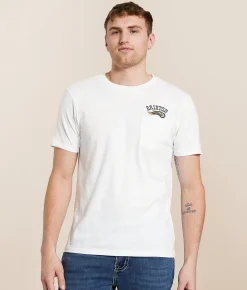Graphic T-Shirts | Brixton Roller T-Shirt White
