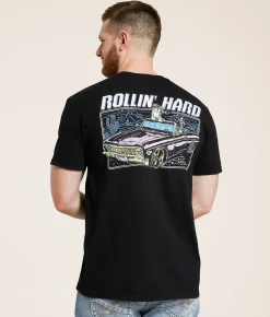 Graphic T-Shirts | Sullen Rollin' Hard T-Shirt Jet Black