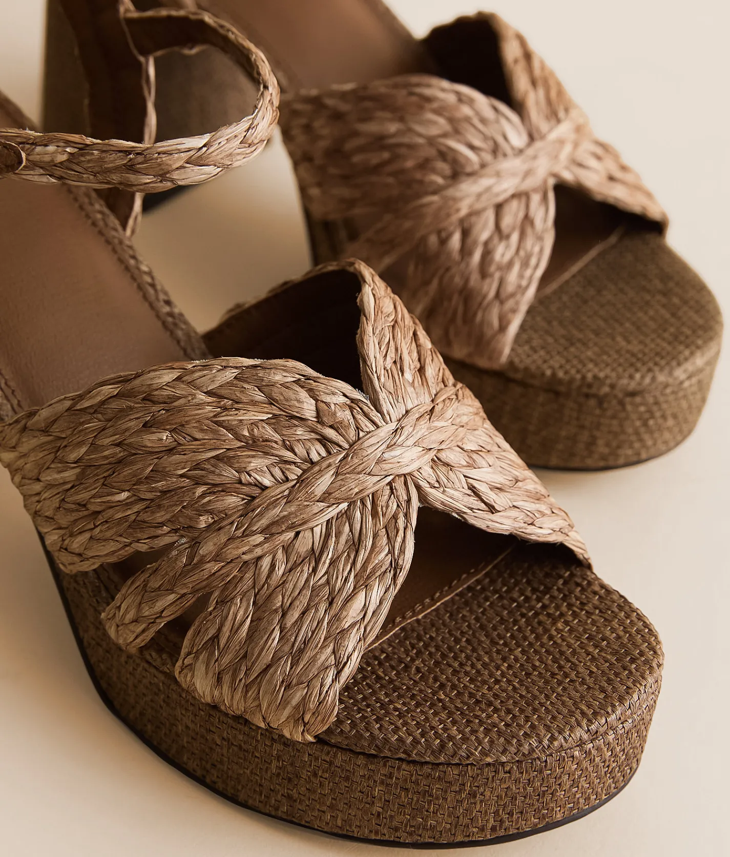 Mia Romani Raffia Heeled Sandal Brown Online