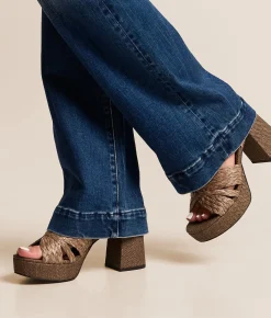 Mia Romani Raffia Heeled Sandal Brown Online
