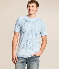 Tops|Graphic T-Shirts | Affliction Rome T-Shirt Dream Blue Lava Wash