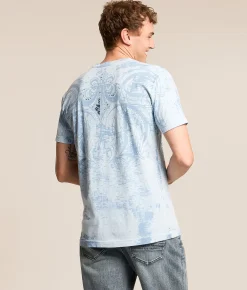 Tops|Graphic T-Shirts | Affliction Rome T-Shirt Dream Blue Lava Wash
