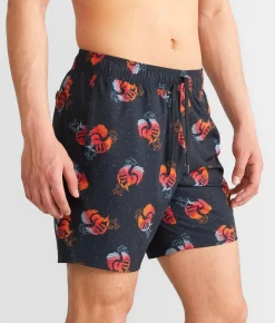 Departwest Rooster Stretch Swim Trunks Black Clearance