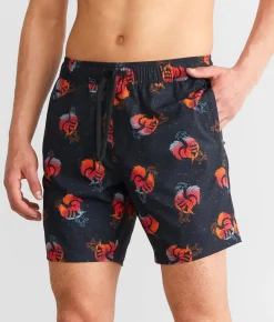 Departwest Rooster Stretch Swim Trunks Black Clearance