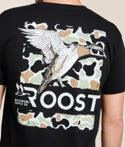 Roost Waterfowl Roost Wood Duck T-Shirt Black