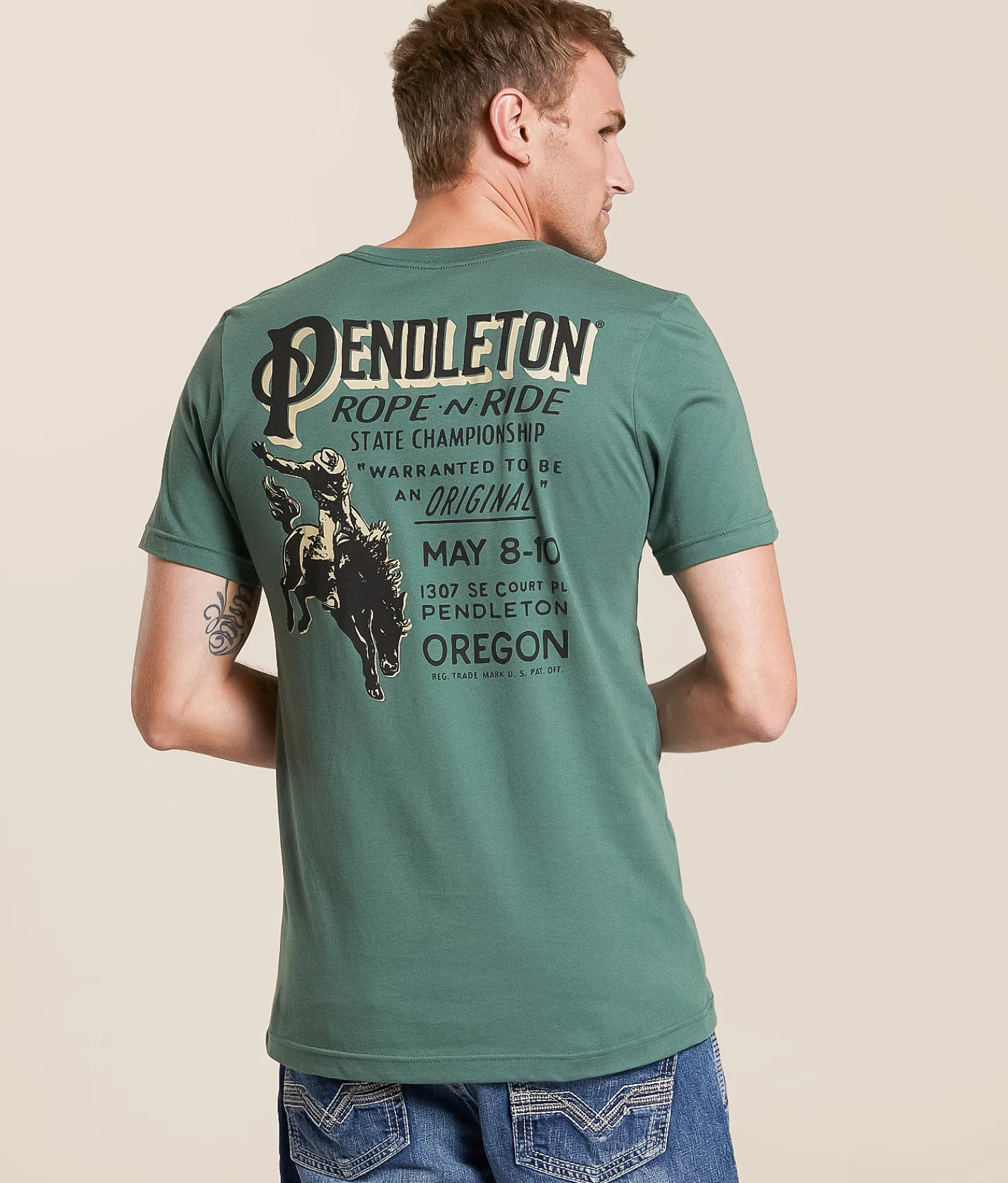 Tops|Graphic T-Shirts | Pendleton Rope & Ride Poster T-Shirt Pine