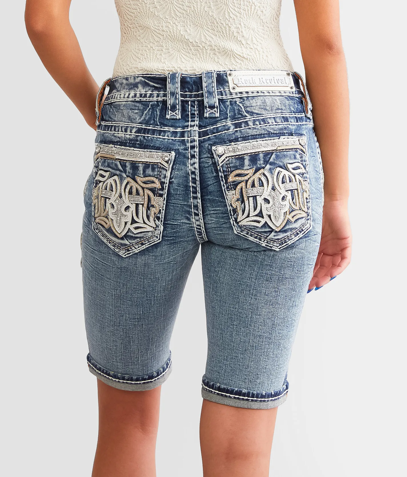 Rock Revival Rosalie Mid-Rise Bermuda Stretch Short Rosalie MU205 Online