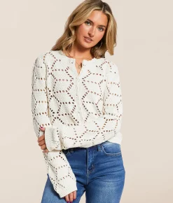 Z Supply Rosalyn Pointelle Sweater Crystal Sale