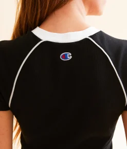Champion® 97 Rose Bowl Baby Cropped T-Shirt Black White Discount