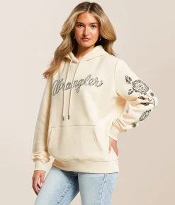 Tops | Wrangler® Roses Hooded Sweatshirt Pearled Ivory