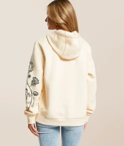 Tops | Wrangler® Roses Hooded Sweatshirt Pearled Ivory