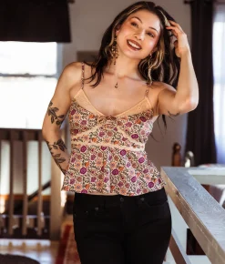 Tops | Gimmicks Rosette Lace Tank Top Multi