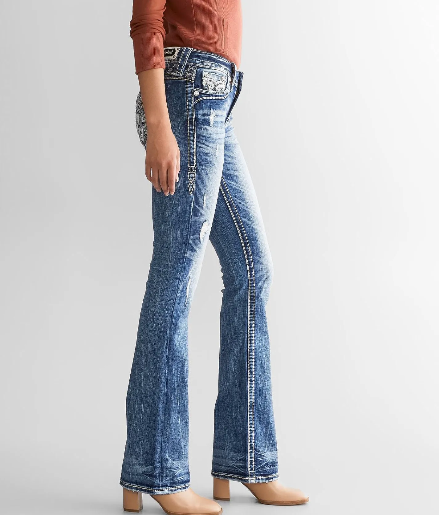 Rock Revival Rosewood Low Rise Boot Stretch Jean Rosewood B211 Outlet