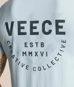 Tops|Graphic T-Shirts | Veece Rough Stamp T-Shirt Pale Blue