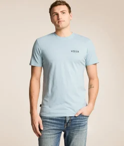 Tops|Graphic T-Shirts | Veece Rough Stamp T-Shirt Pale Blue