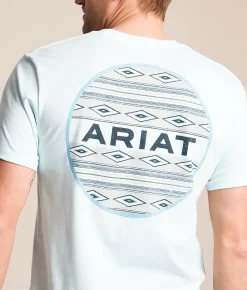 Tops | Ariat Roundhouse Southwest T-Shirt Quiet Tide