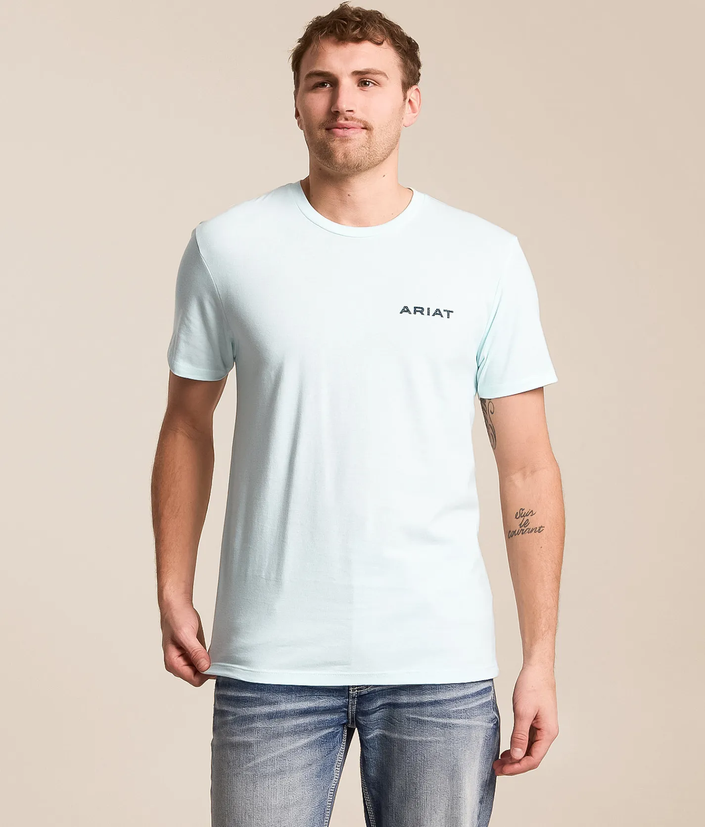 Tops | Ariat Roundhouse Southwest T-Shirt Quiet Tide