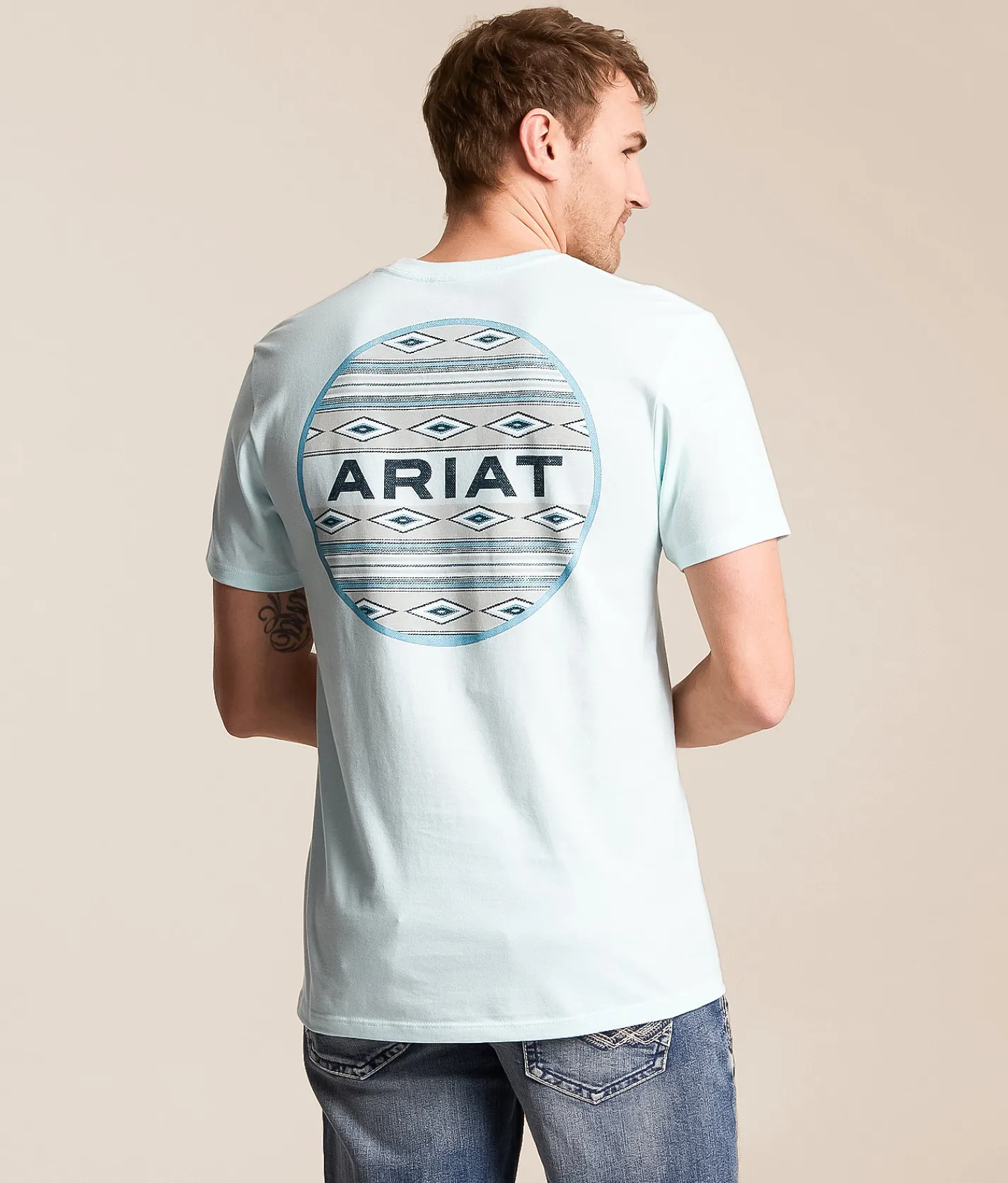 Tops | Ariat Roundhouse Southwest T-Shirt Quiet Tide