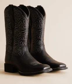 Ariat Round Up Remuda Leather Western Boot Black Deertan Hot