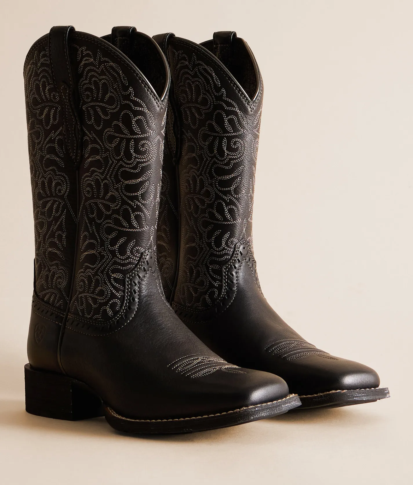 Ariat Round Up Remuda Leather Western Boot Black Deertan Hot