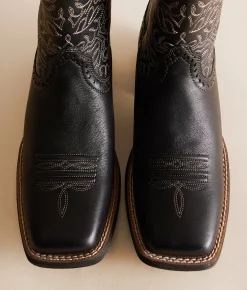 Ariat Round Up Remuda Leather Western Boot Black Deertan Hot