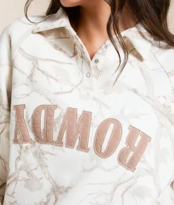 Modish Rebel Rowdy Collared Pullover White Camo Clearance