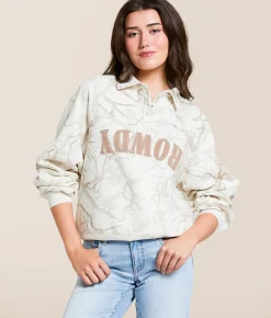 Modish Rebel Rowdy Collared Pullover White Camo Clearance