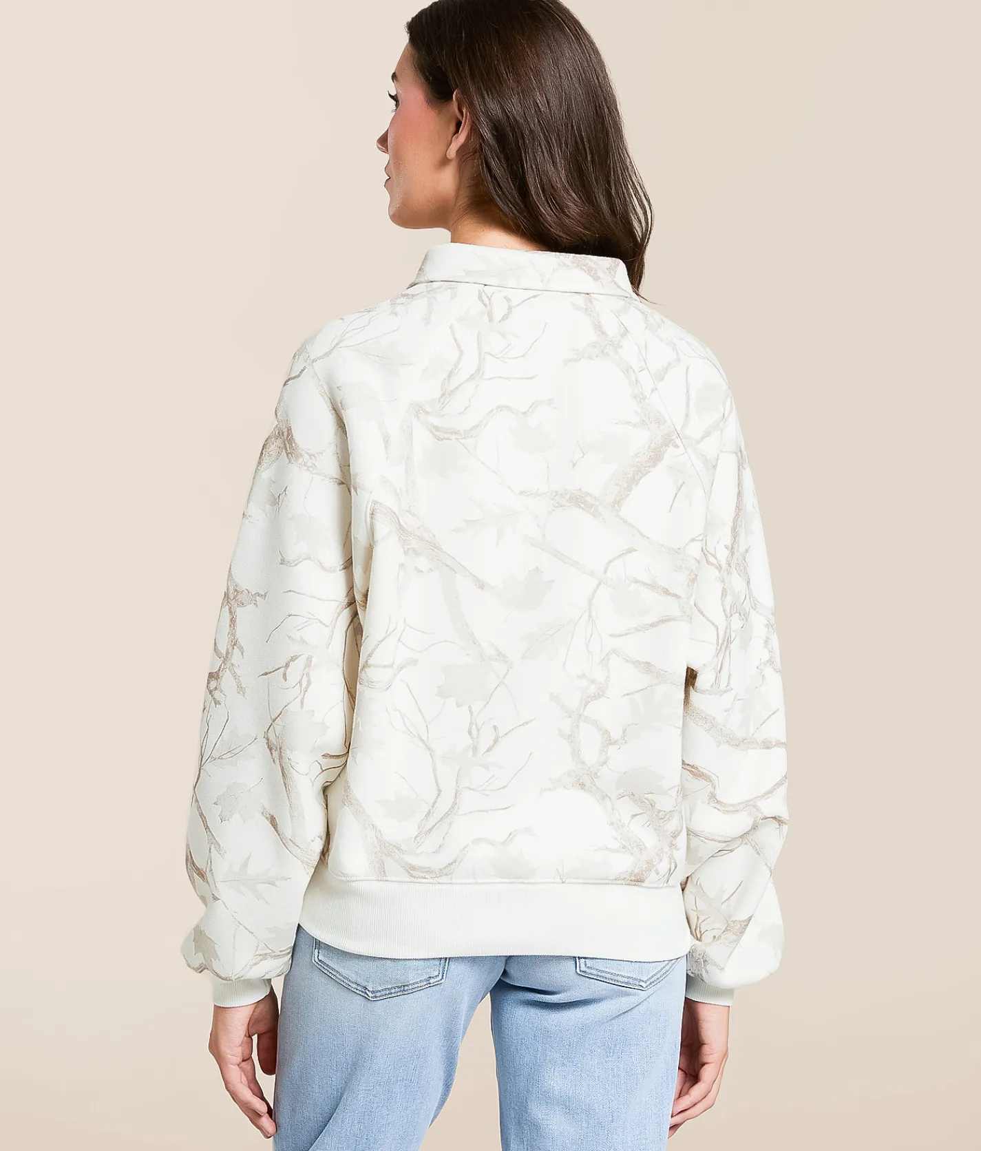 Modish Rebel Rowdy Collared Pullover White Camo Clearance