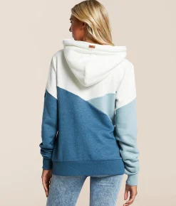 Tops | Wanakome Roxy Quarter Zip Hooded Sweatshirt Indigo Fade Mix
