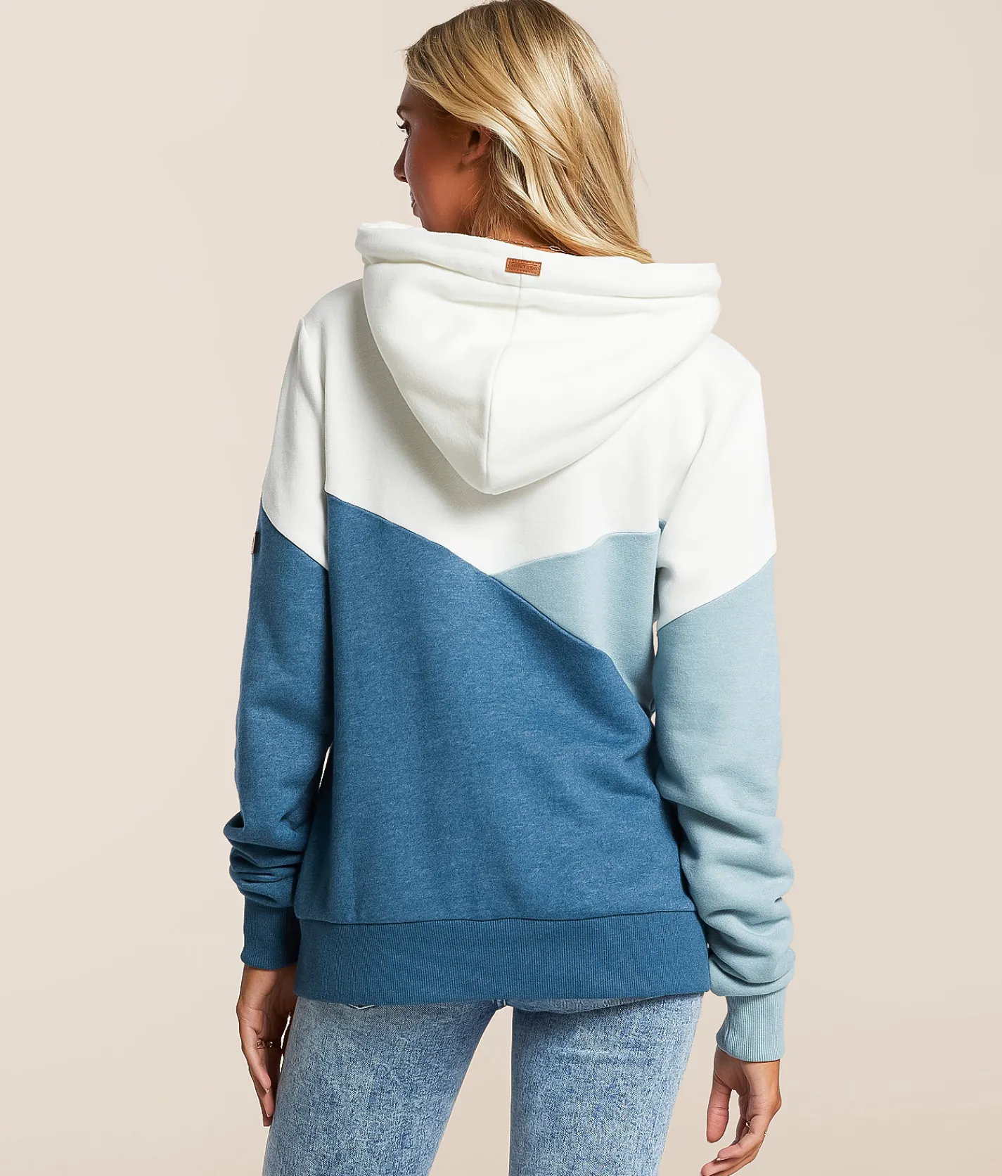 Tops | Wanakome Roxy Quarter Zip Hooded Sweatshirt Indigo Fade Mix