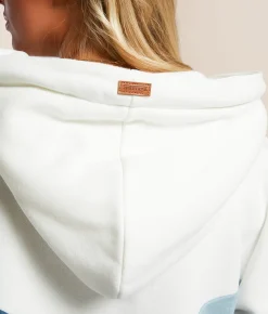 Tops | Wanakome Roxy Quarter Zip Hooded Sweatshirt Indigo Fade Mix