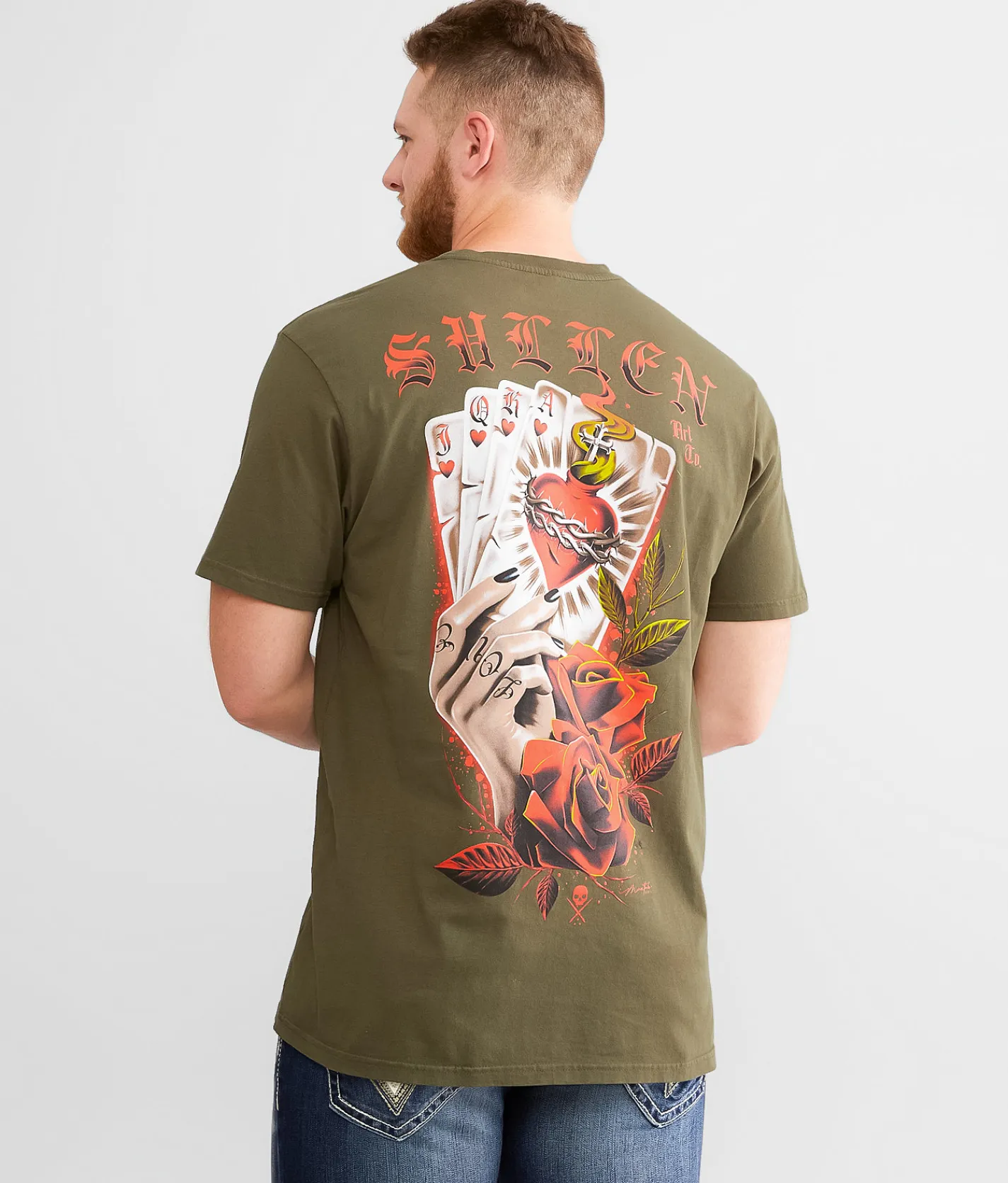 Graphic T-Shirts | Sullen Royal Flush T-Shirt Olive
