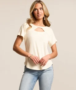 Tops | White Crow Ruby Twisted Keyhole Top Cream