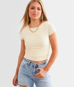 FITZ + EDDI Ruched Crop Top After Glow Clearance